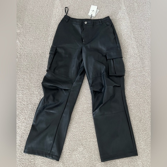 7 For All Mankind Faux Leather Cargo Pant - Picture 4 of 10